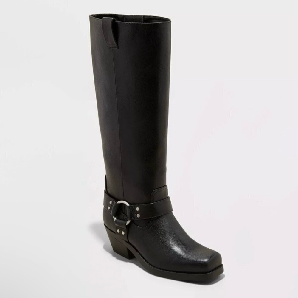 🖤WIDE CALF HARNESS KNEE BOOTS